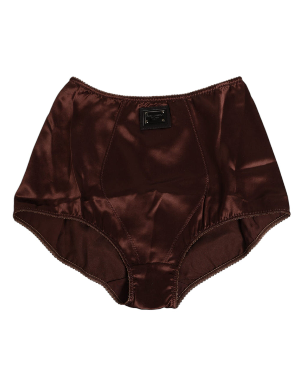 Sous-vêtement gainant taille haute en soie stretch marron Dolce & Gabbana