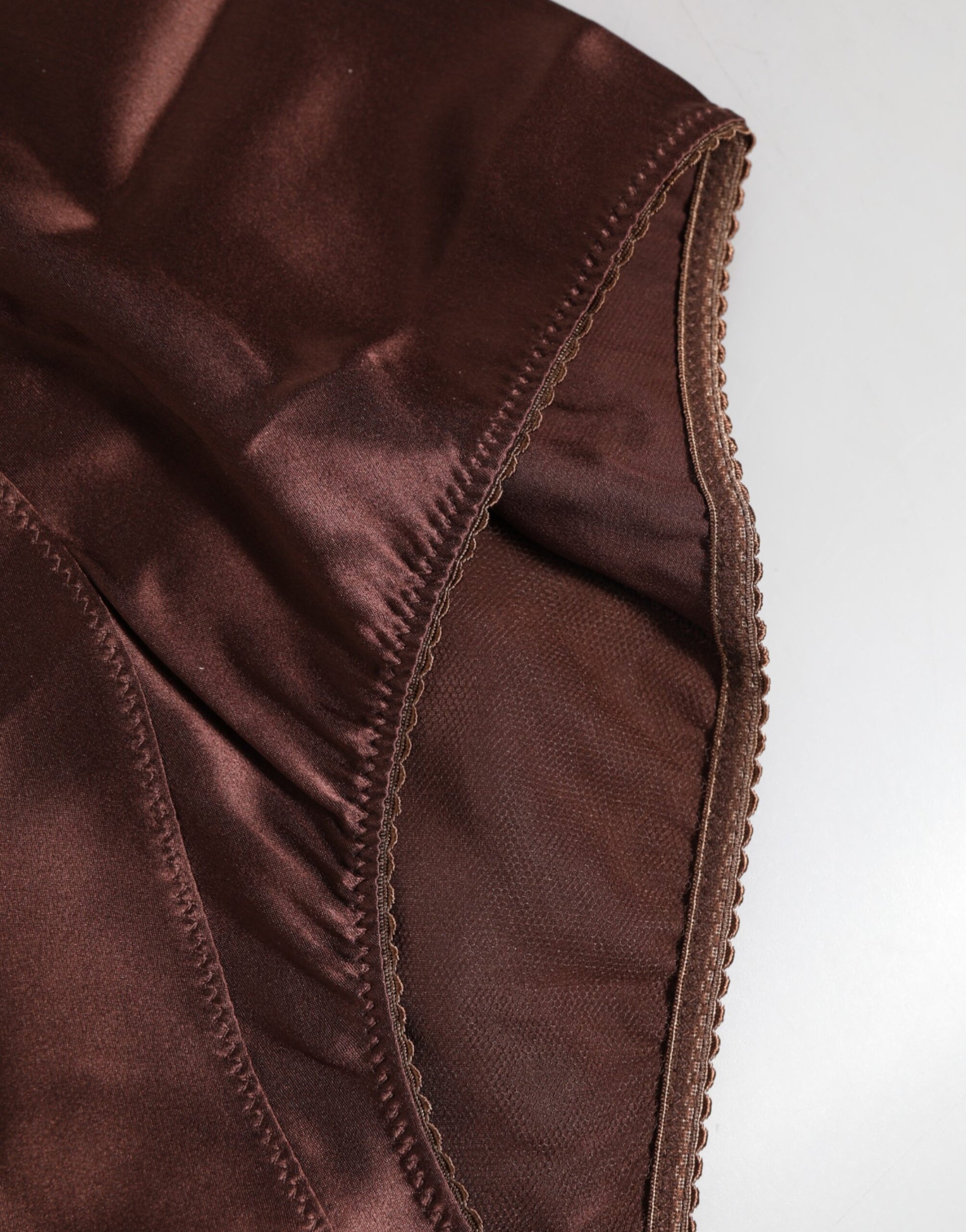 Sous-vêtement gainant taille haute en soie stretch marron Dolce & Gabbana