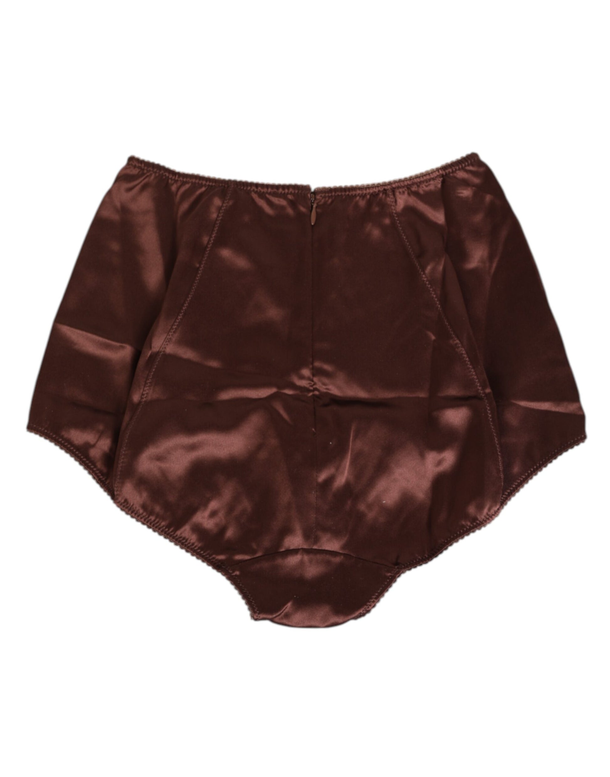 Sous-vêtement gainant taille haute en soie stretch marron Dolce & Gabbana