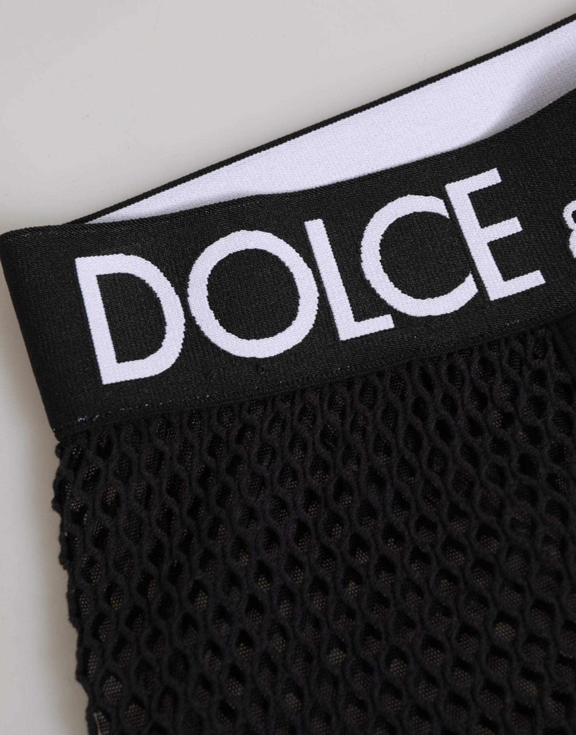 Dolce & Gabbana Caleçon mi-cuisse en coton noir avec logo
