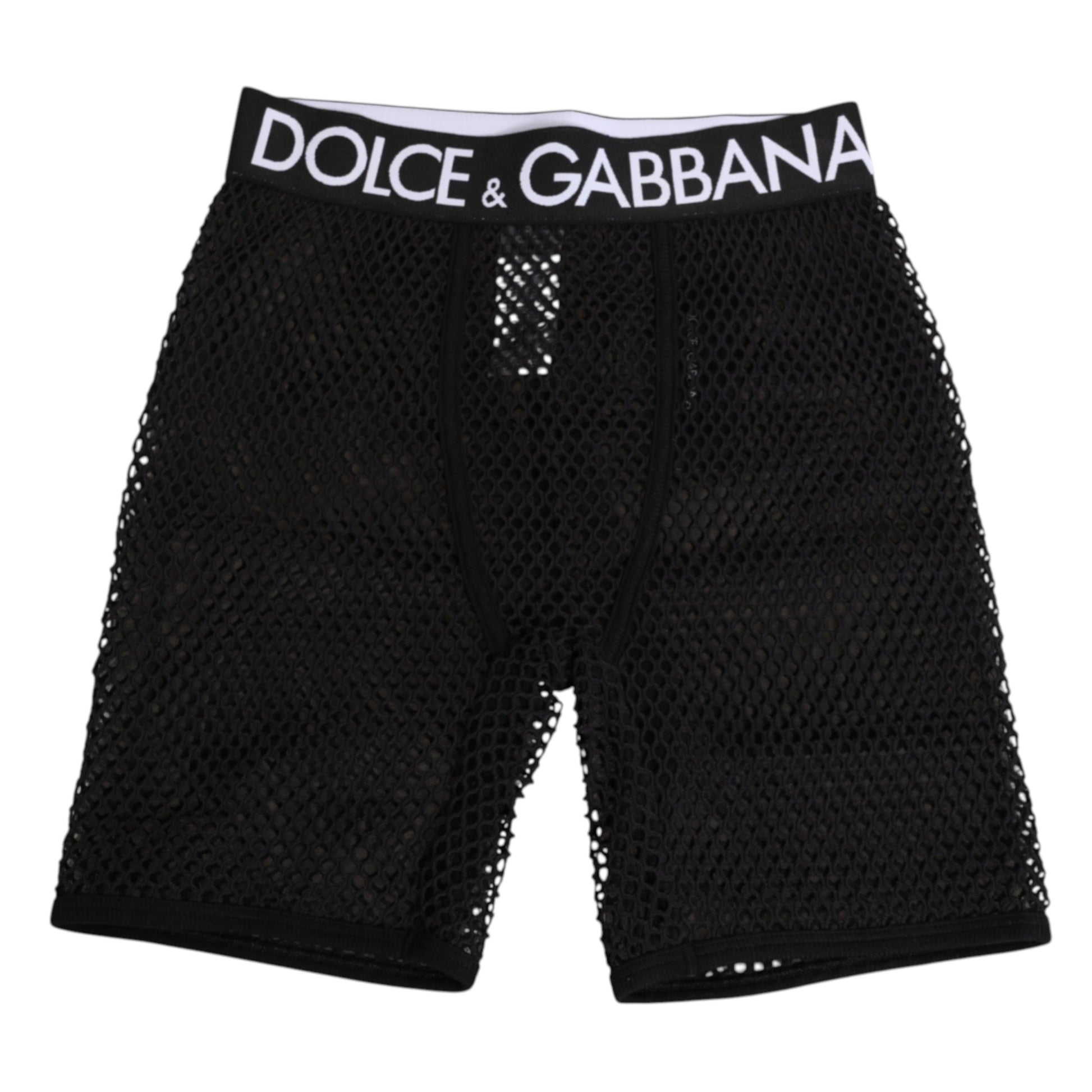Dolce & Gabbana Caleçon mi-cuisse en coton noir avec logo
