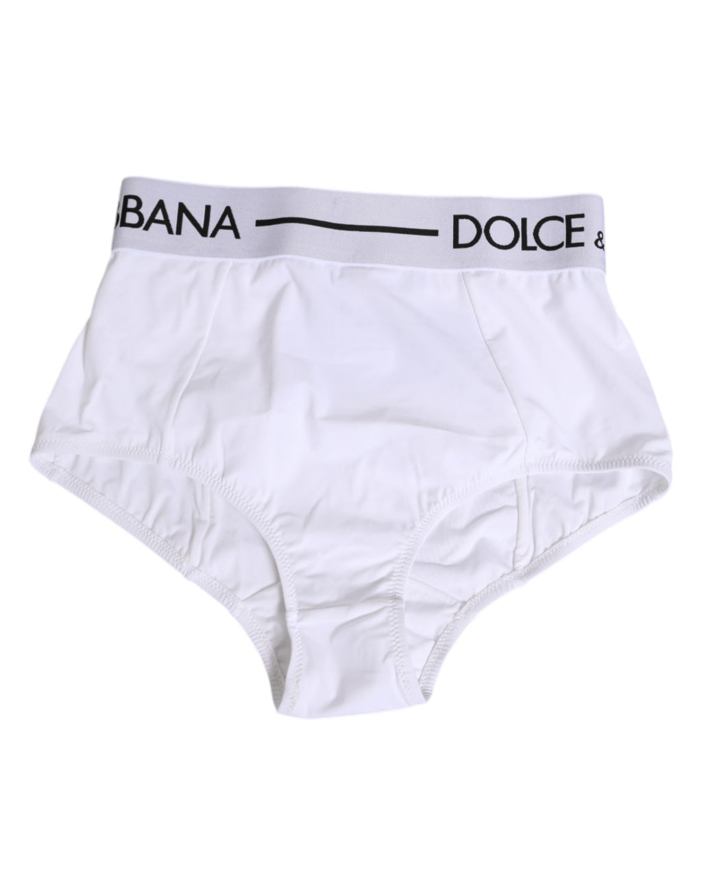 Sous-vêtement culotte Dolce & Gabbana en nylon blanc avec logo à la taille
