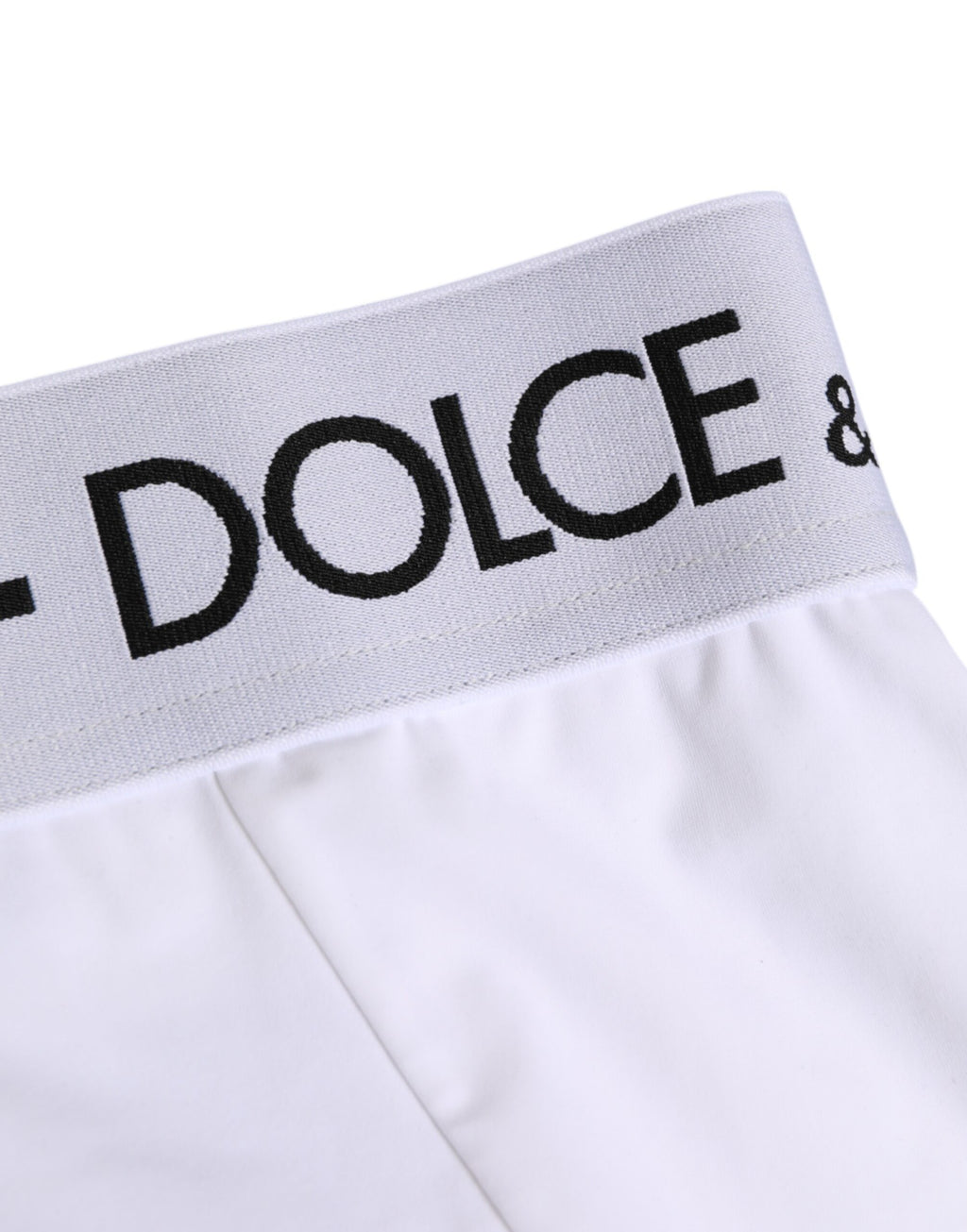 Sous-vêtement culotte Dolce & Gabbana en nylon blanc avec logo à la taille
