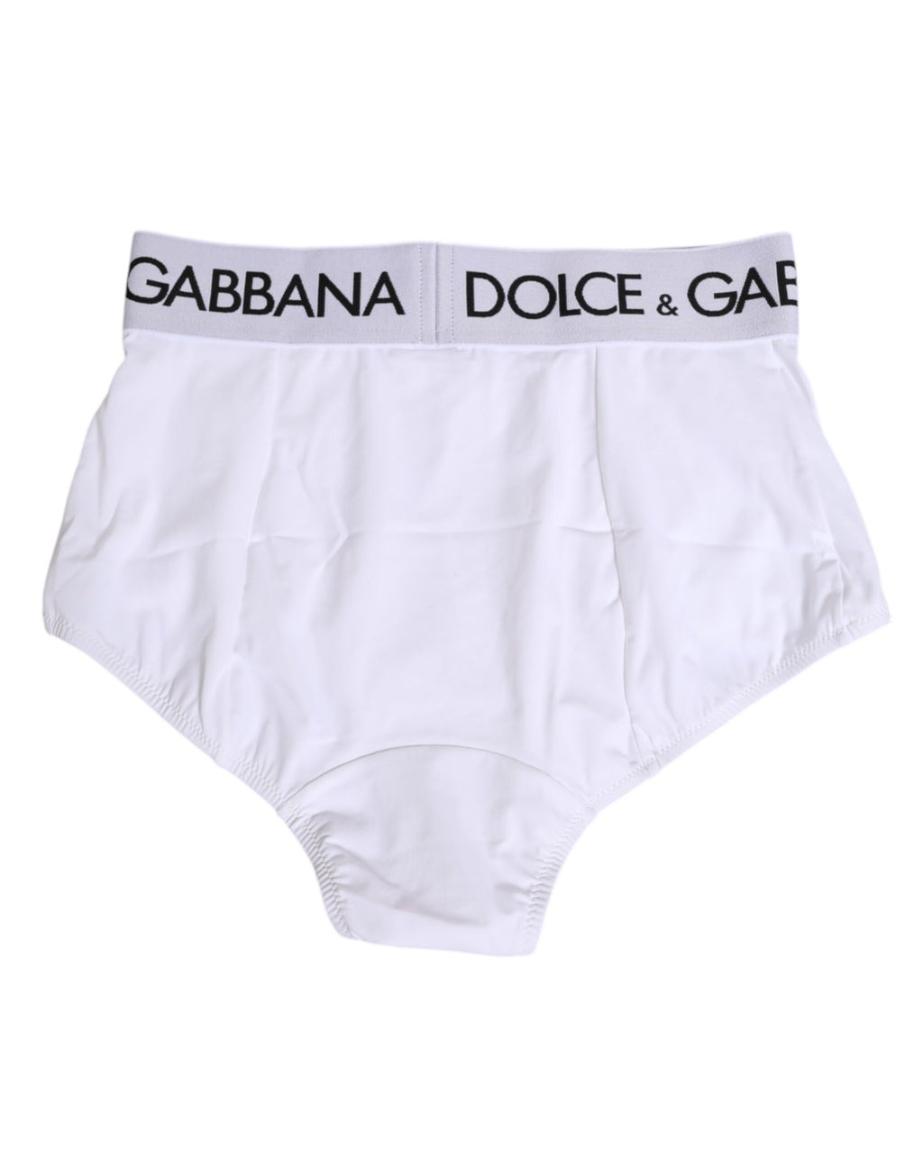 Sous-vêtement culotte Dolce & Gabbana en nylon blanc avec logo à la taille
