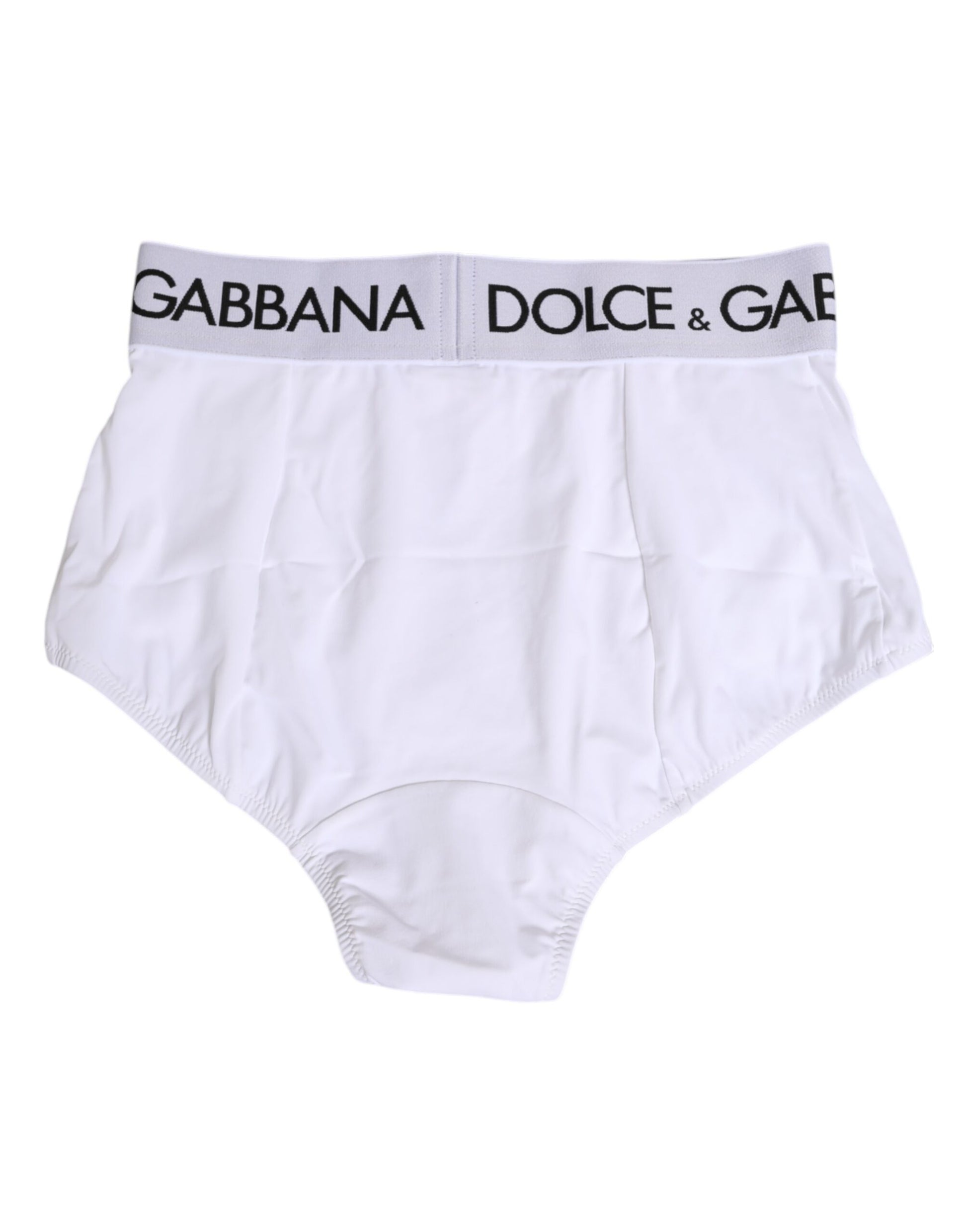 Sous-vêtement culotte Dolce & Gabbana en nylon blanc avec logo à la taille