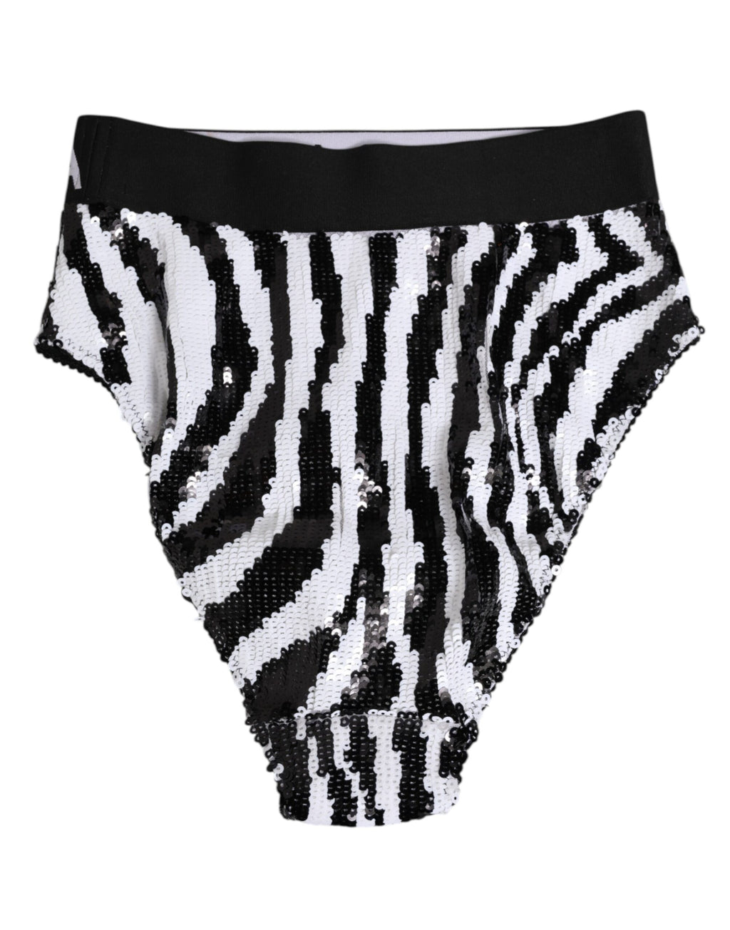 Sous-vêtement culotte taille haute Dolce & Gabbana à rayures noires et blanches