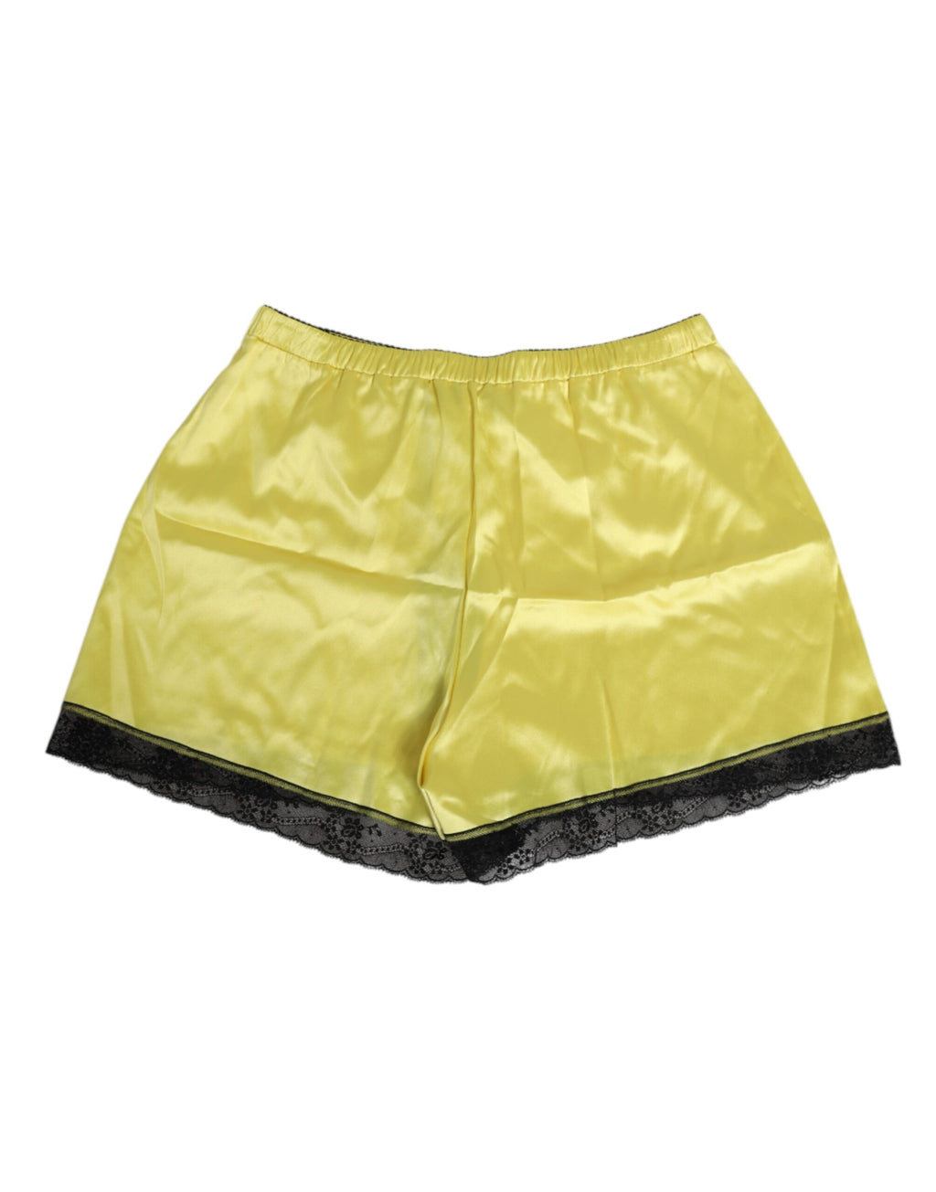 Shorty de sous-vêtement Dolce & Gabbana en soie et satin jaune, taille mi-haute