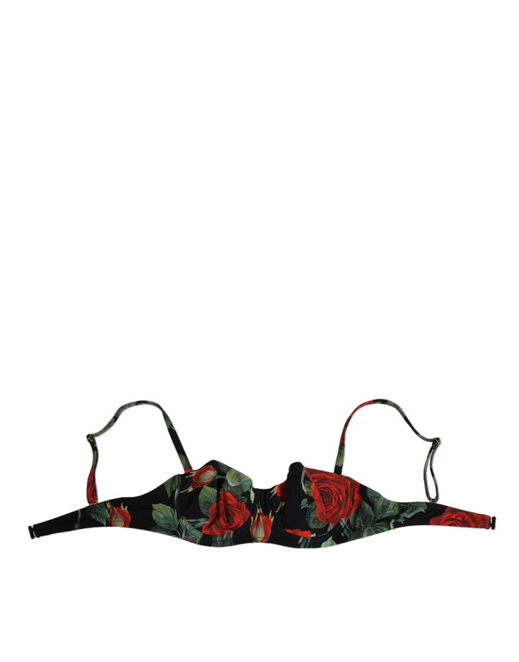 Soutien-gorge balconnet rembourré Dolce & Gabbana en nylon noir à fleurs