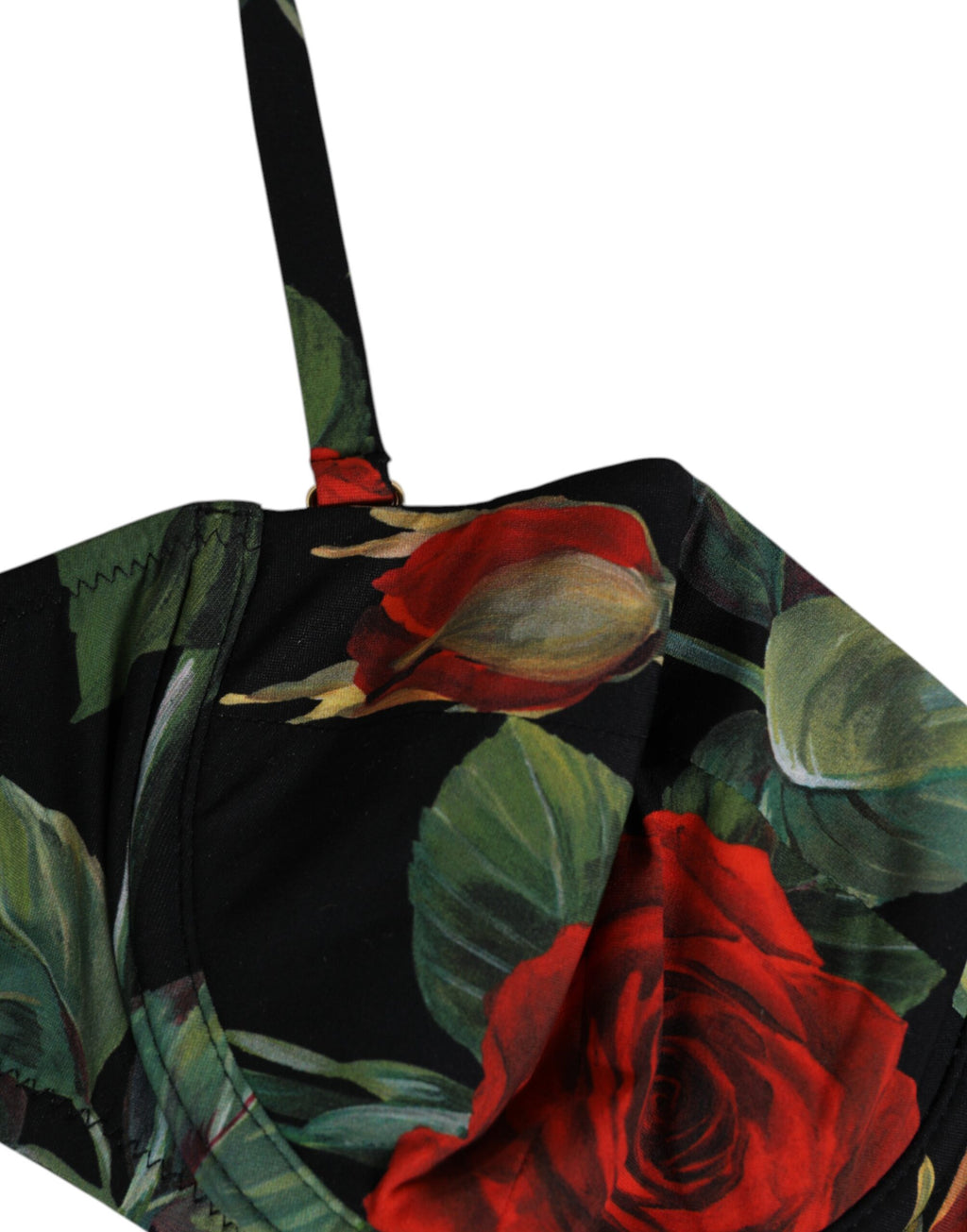 Soutien-gorge balconnet rembourré Dolce & Gabbana en nylon noir à fleurs
