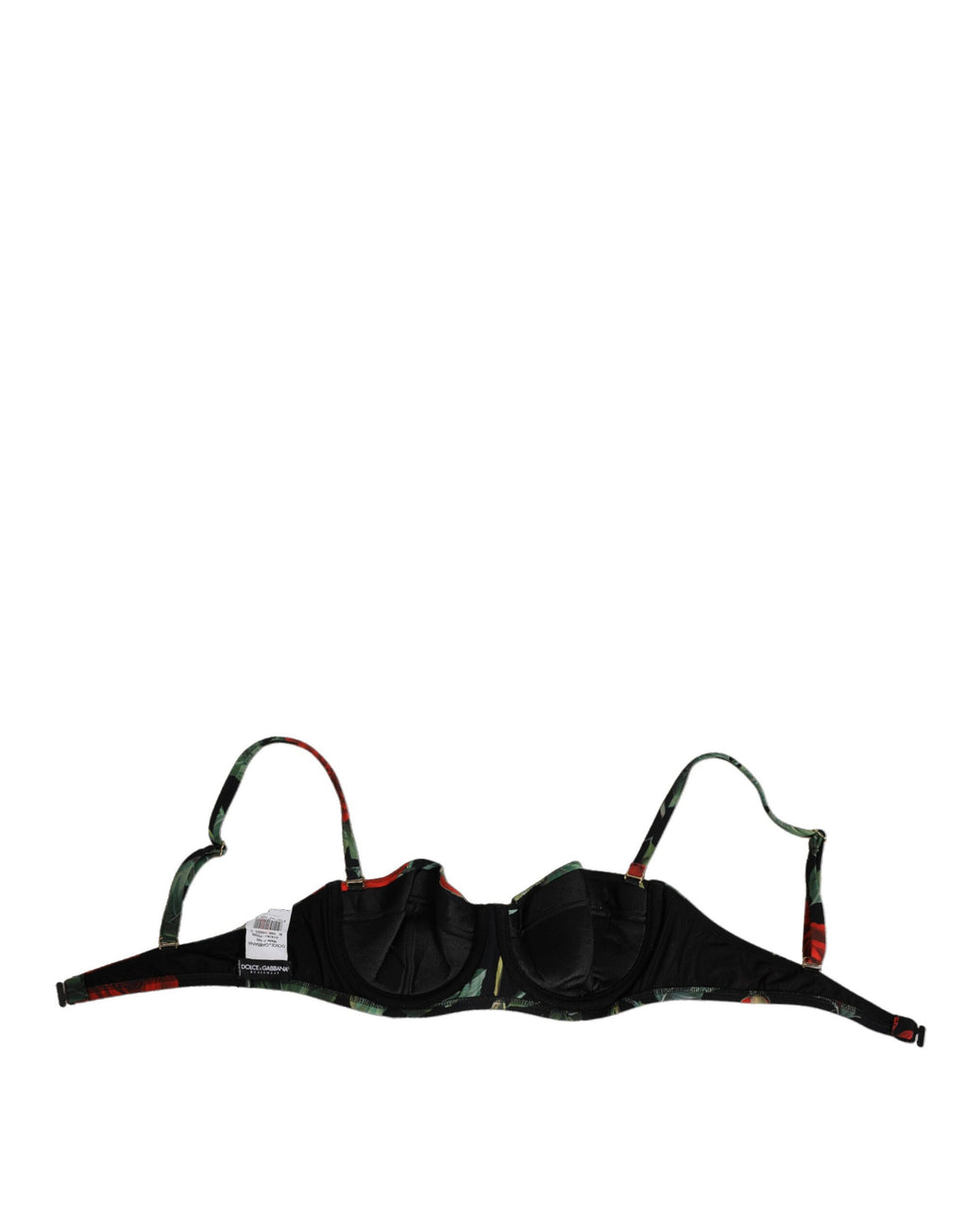 Soutien-gorge balconnet rembourré Dolce & Gabbana en nylon noir à fleurs