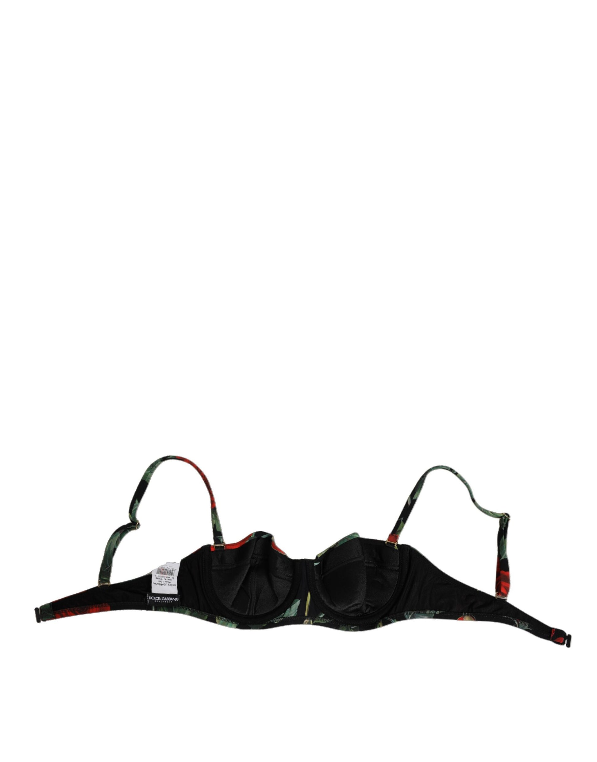 Soutien-gorge balconnet rembourré Dolce & Gabbana en nylon noir à fleurs