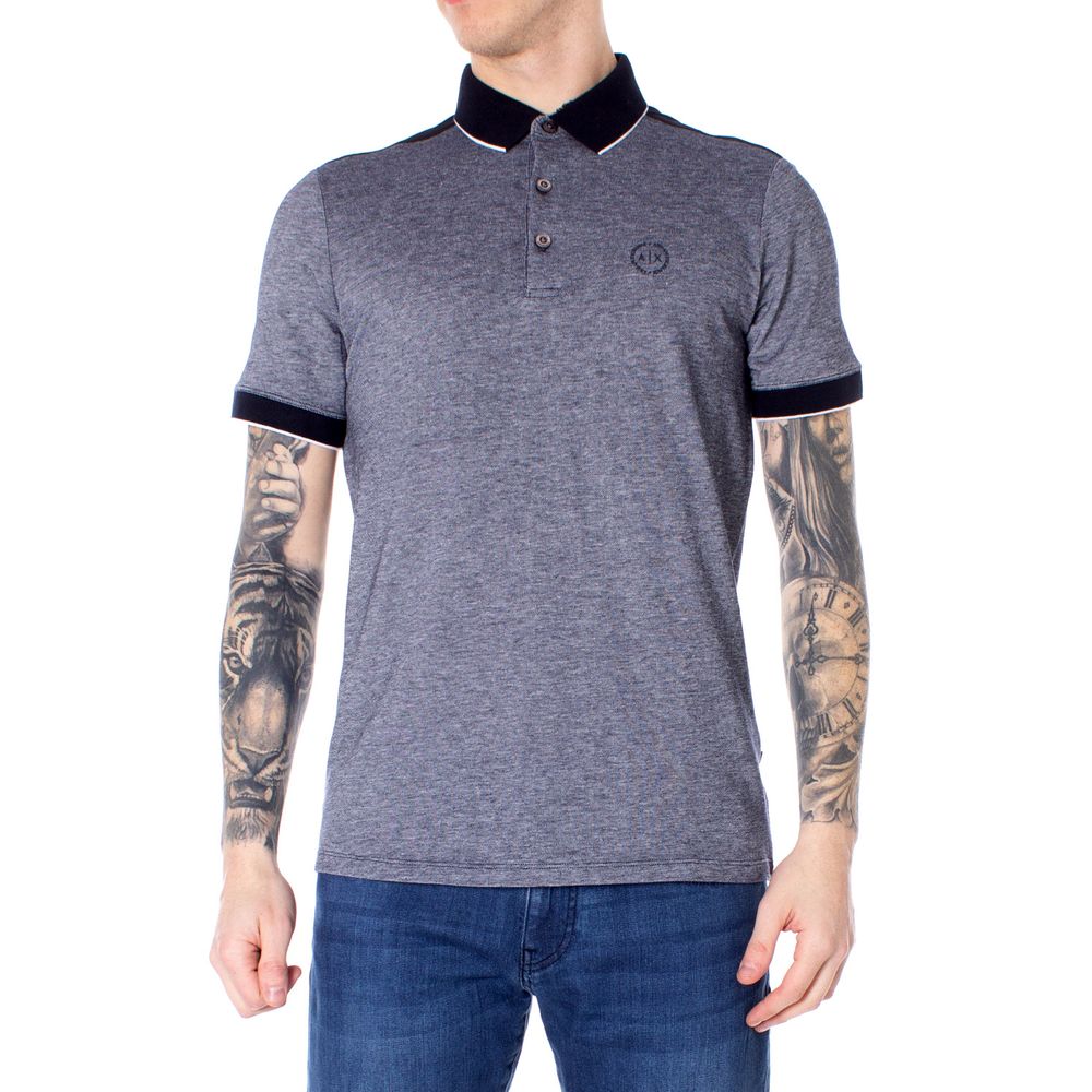 Polo Armani Exchange en coton bleu