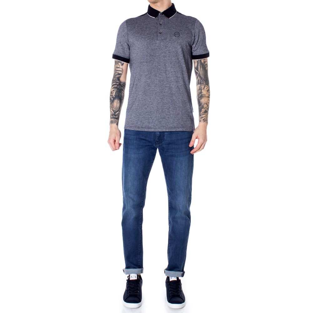 Polo Armani Exchange en coton bleu