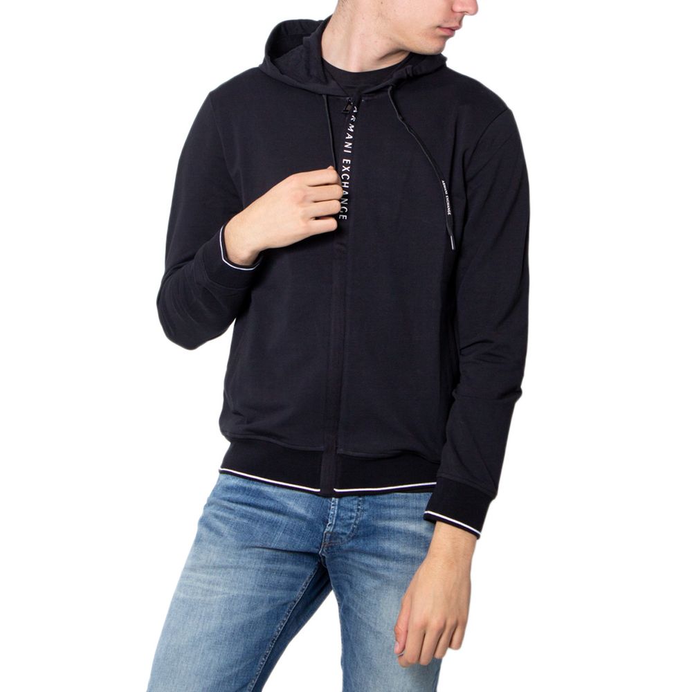 Armani Exchange Sweat à capuche noir en coton