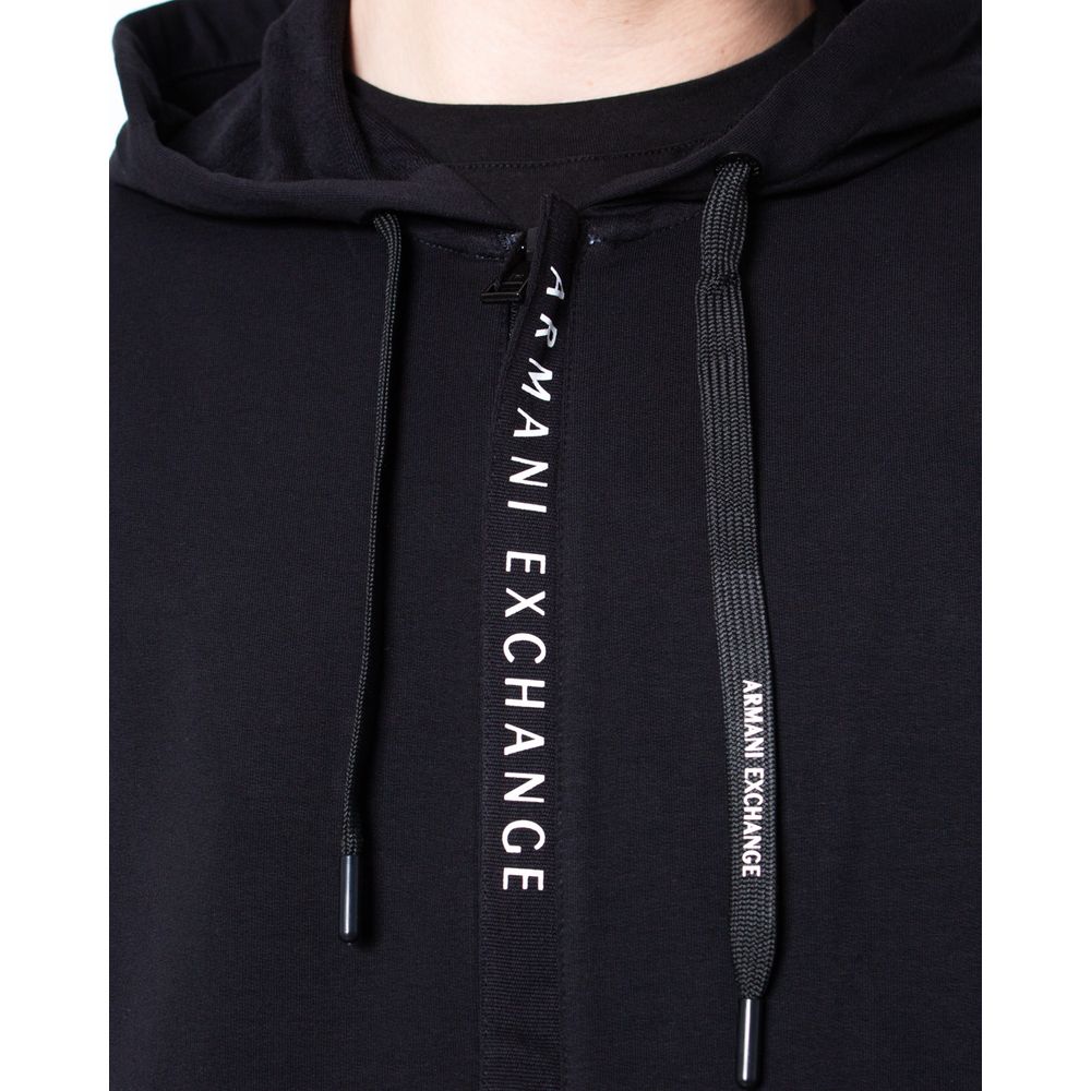 Armani Exchange Sweat à capuche noir en coton