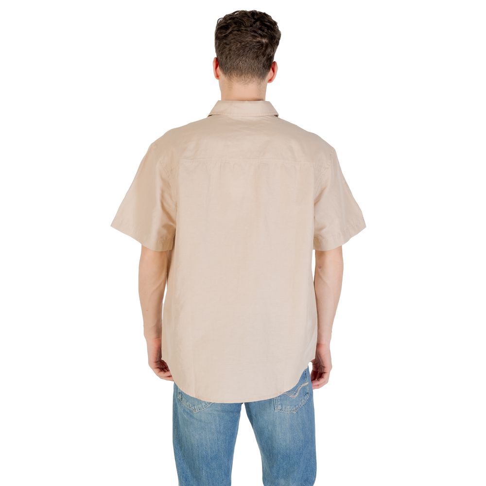 Chemise à manches courtes en lin beige Calvin Klein Jeans