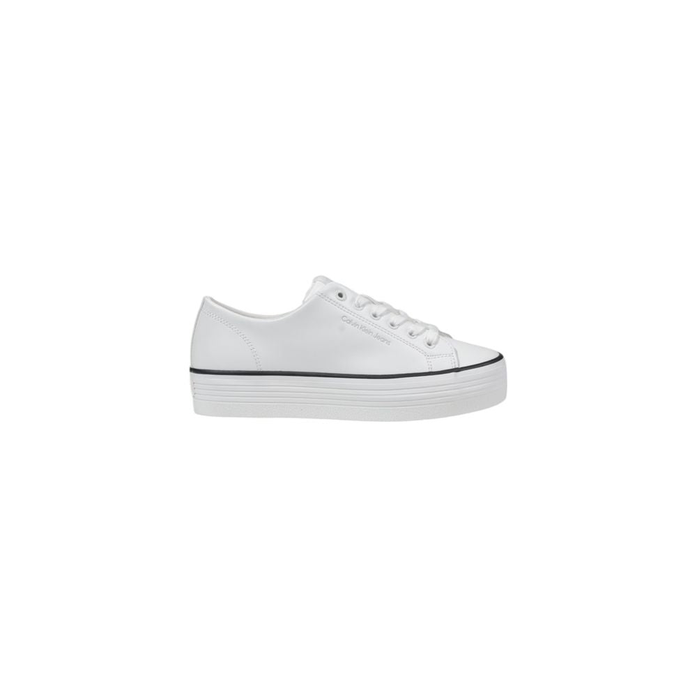 Baskets plateformes Calvin Klein Jeans en cuir noir et blanc