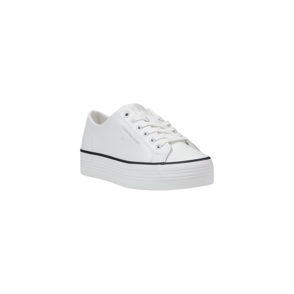 Baskets plateformes Calvin Klein Jeans en cuir noir et blanc