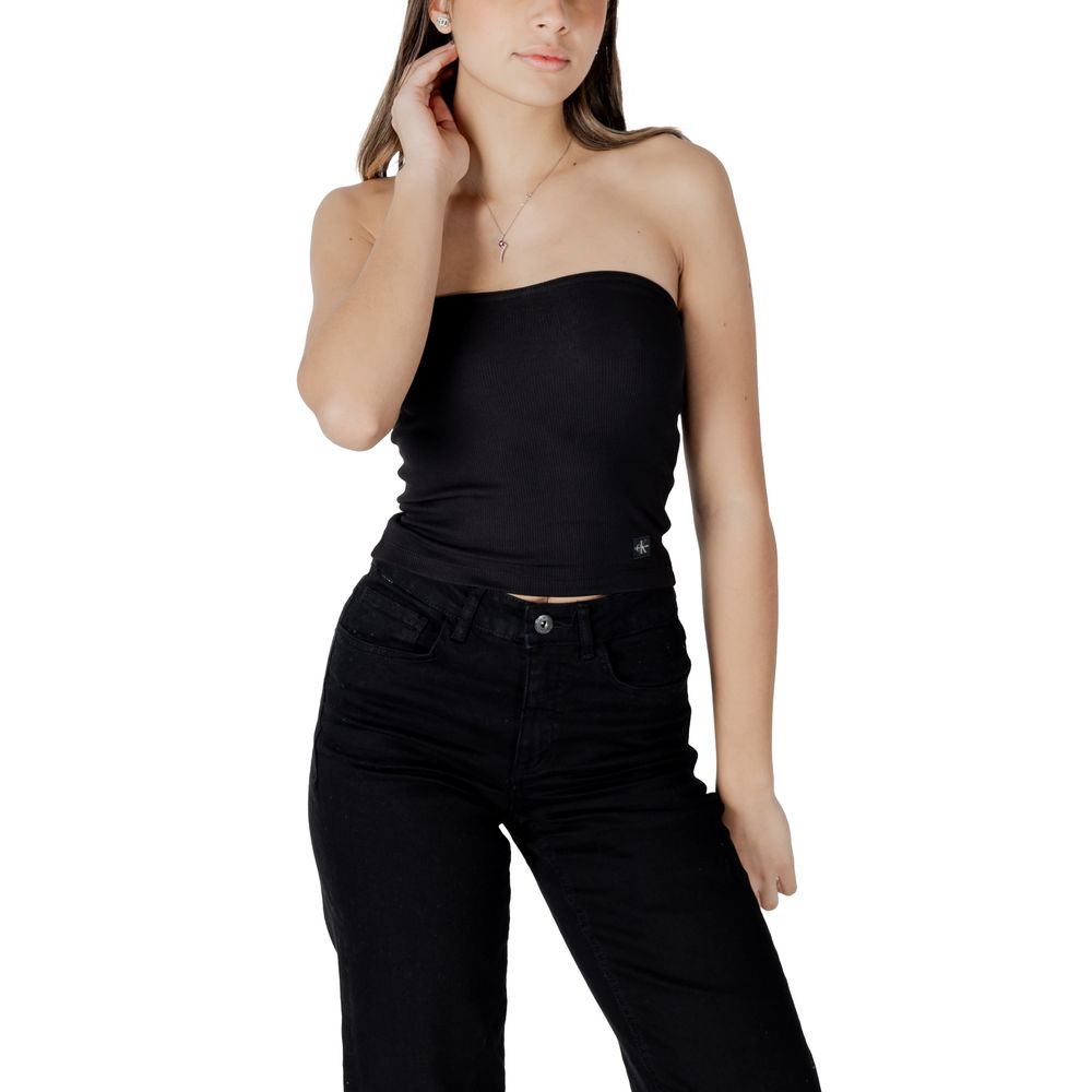 Top en coton recyclé noir Calvin Klein Jeans