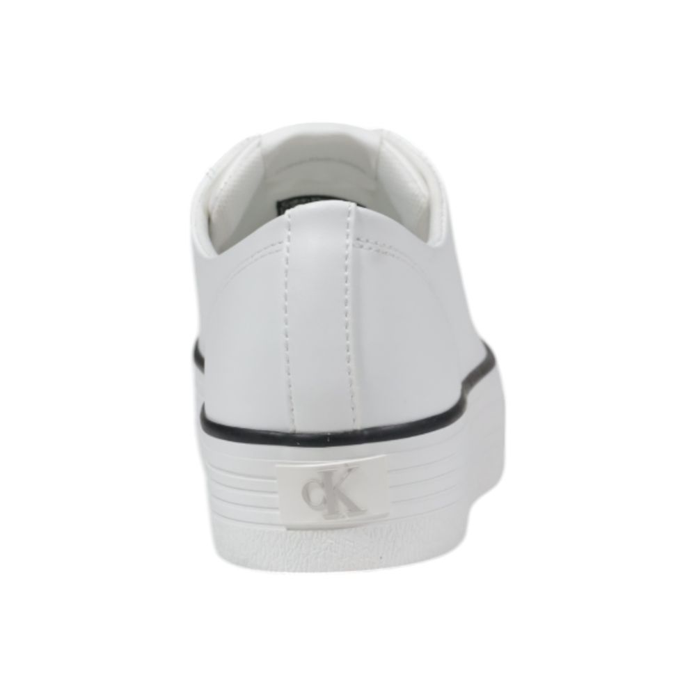 Baskets plateformes Calvin Klein Jeans en cuir noir et blanc