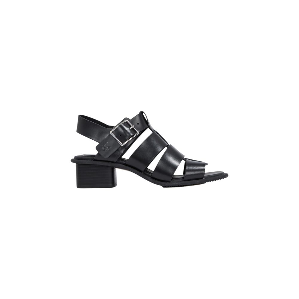 Sandales plates Calvin Klein Jeans noires en polyester