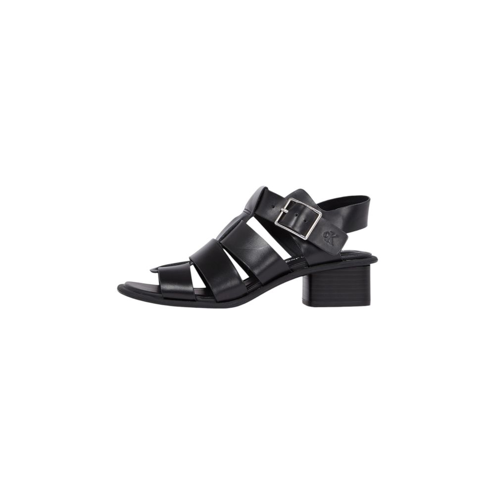 Sandales plates Calvin Klein Jeans noires en polyester