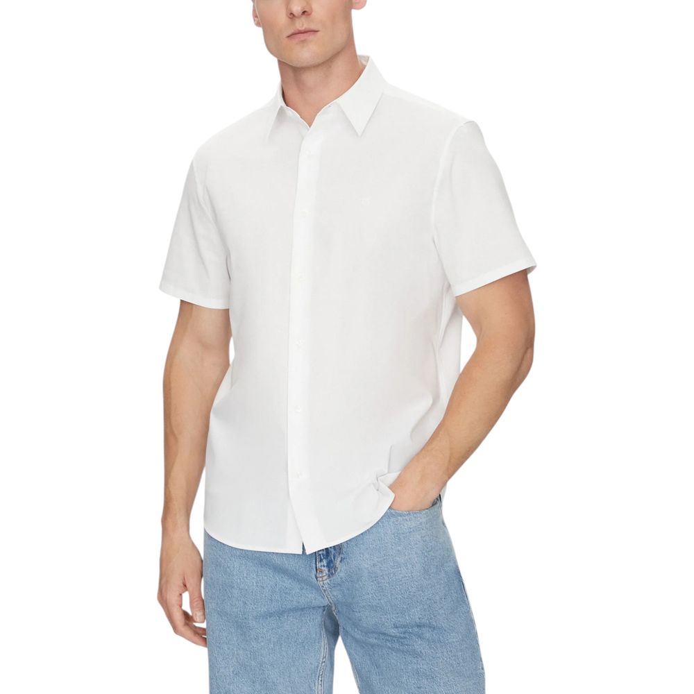 T-shirt à manches courtes en coton biologique blanc Calvin Klein
