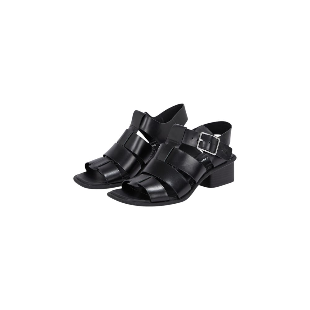 Sandales plates Calvin Klein Jeans noires en polyester