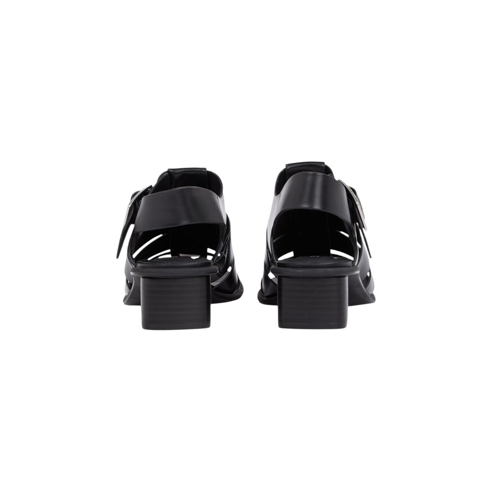 Sandales plates Calvin Klein Jeans noires en polyester