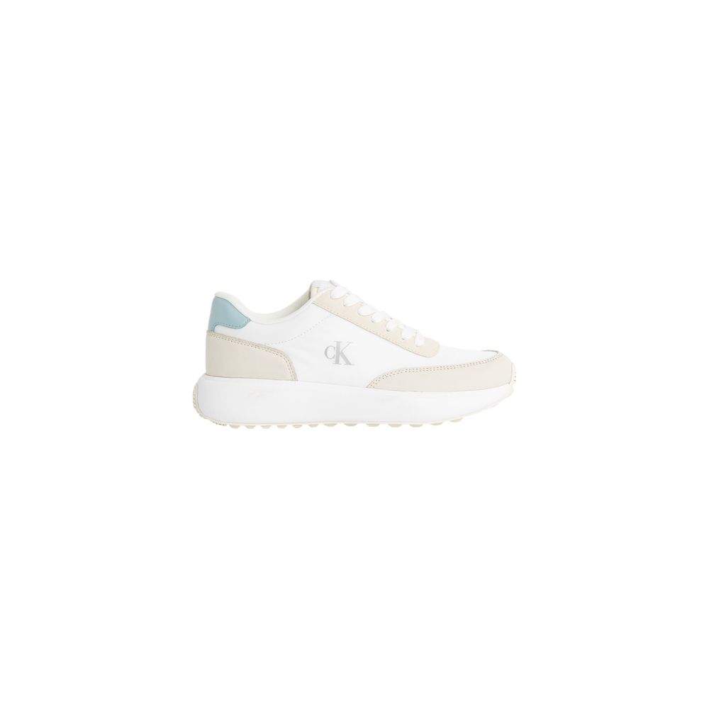 Baskets athlétiques en cuir beige Calvin Klein Jeans