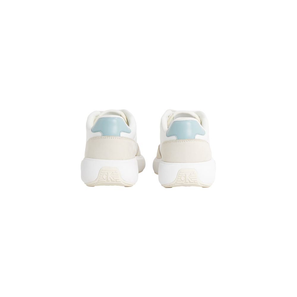 Baskets athlétiques en cuir beige Calvin Klein Jeans