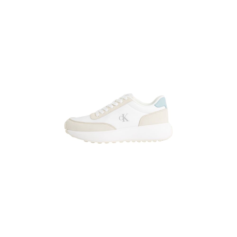 Baskets athlétiques en cuir beige Calvin Klein Jeans