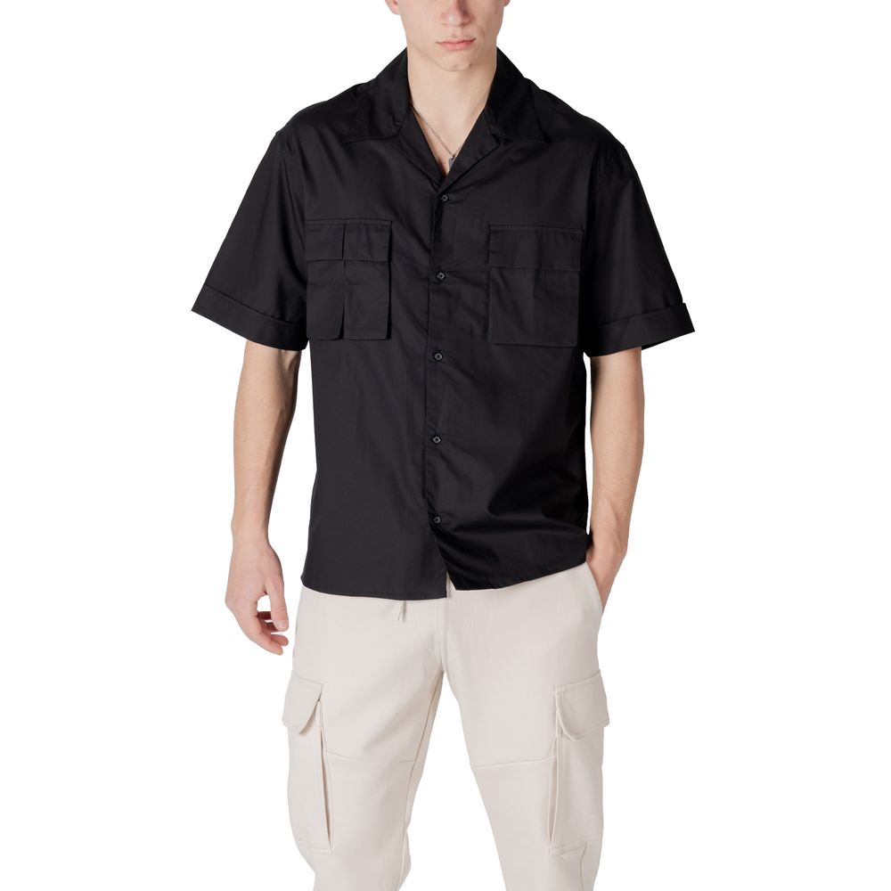 Chemise Antony Morato noire en lyocell à manches courtes