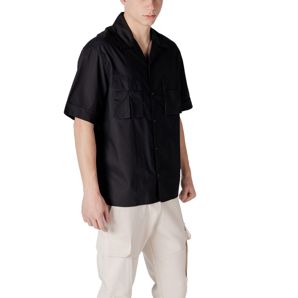 Chemise Antony Morato noire en lyocell à manches courtes