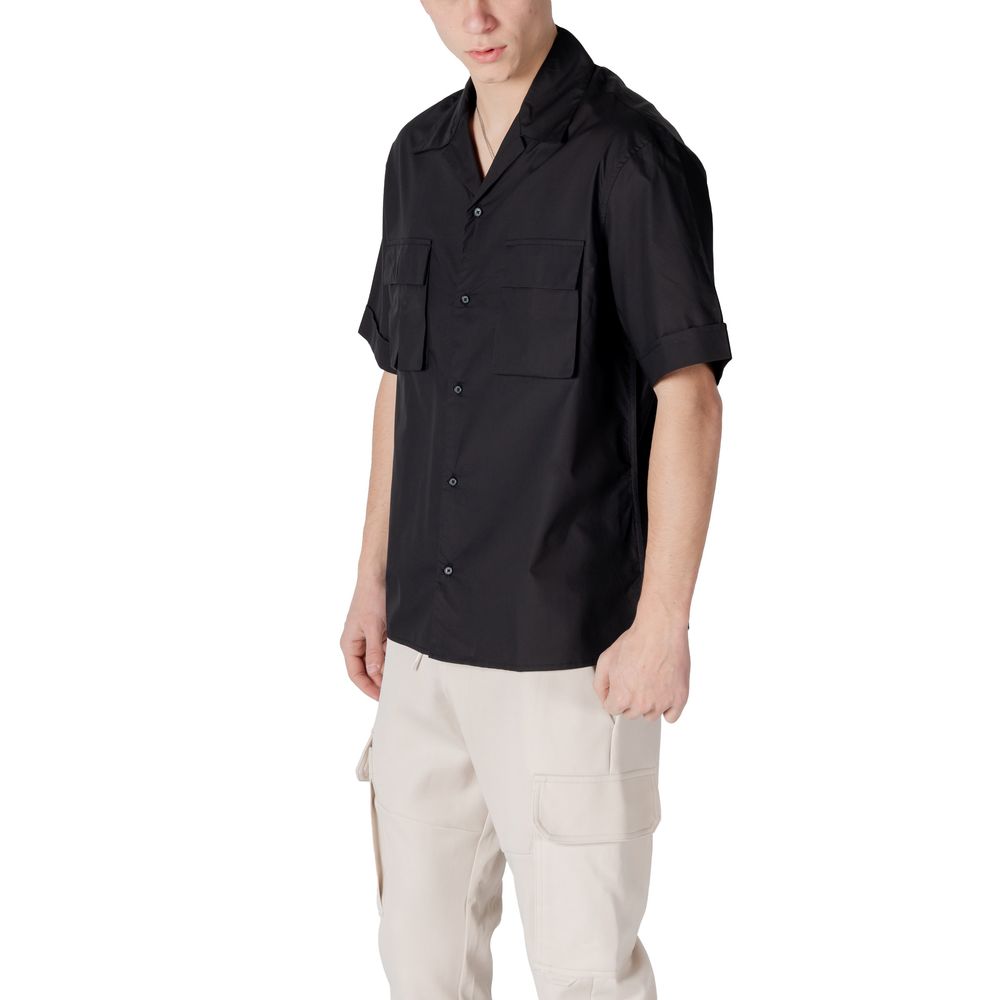 Chemise Antony Morato noire en lyocell à manches courtes