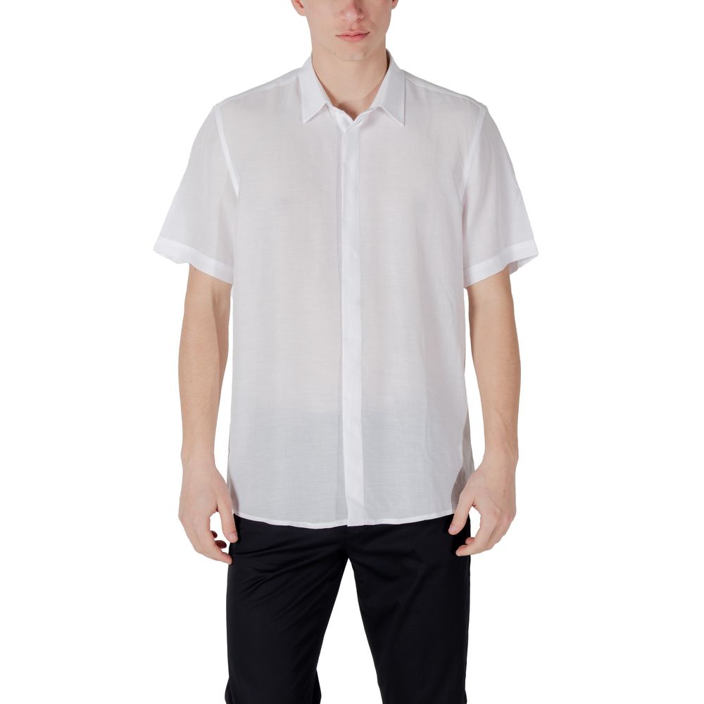 Chemise Antony Morato en lyocell blanc à manches courtes