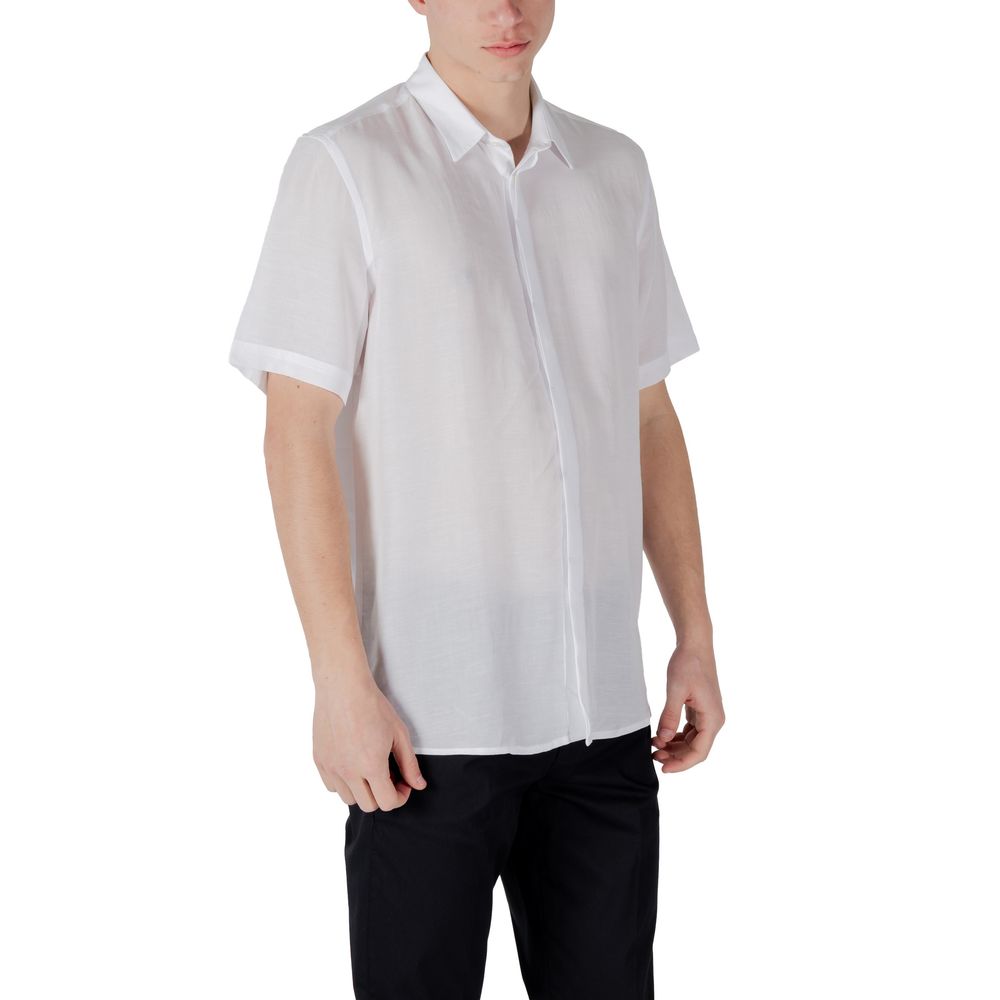 Chemise Antony Morato en lyocell blanc à manches courtes
