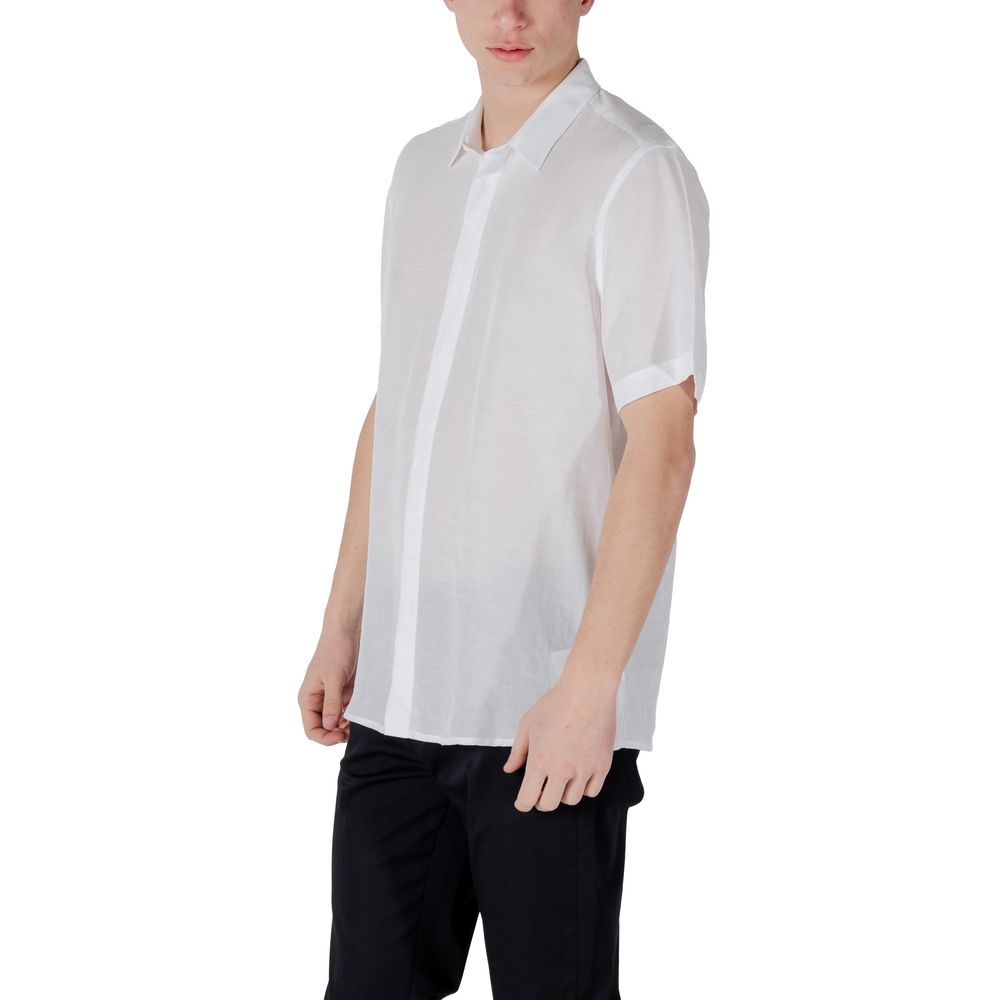 Chemise Antony Morato en lyocell blanc à manches courtes