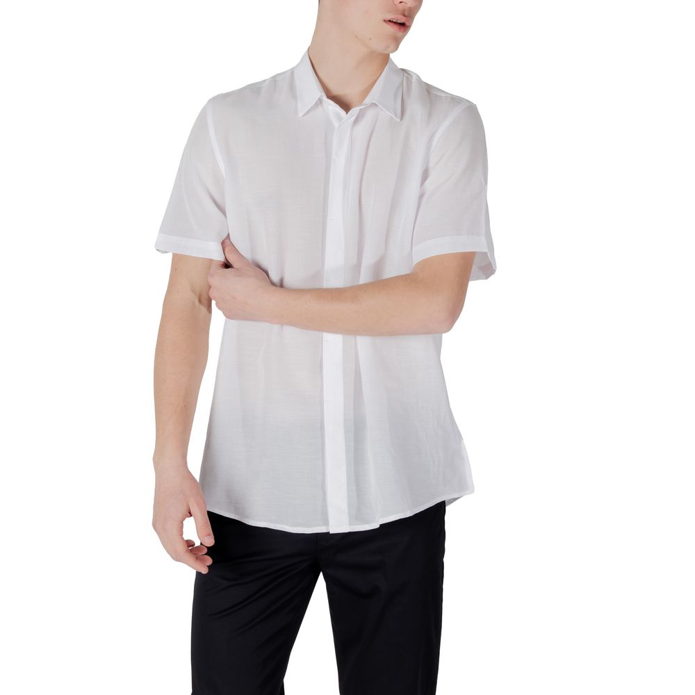 Chemise Antony Morato en lyocell blanc à manches courtes