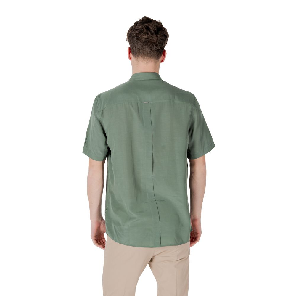 Chemise Antony Morato Bicolore en Lyocell à Manches Courtes