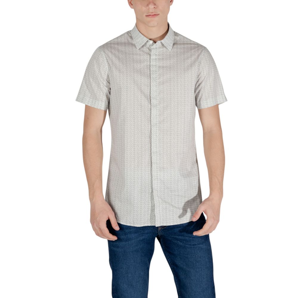 Chemise à manches courtes en coton crème Armani Exchange