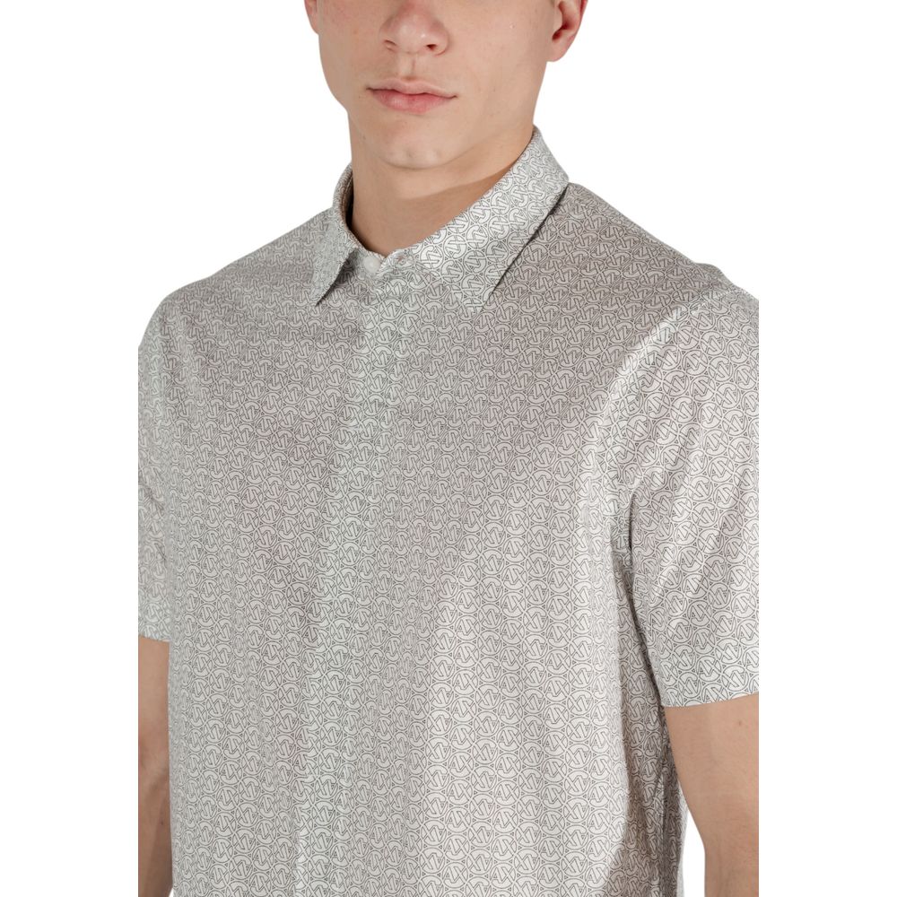 Chemise à manches courtes en coton crème Armani Exchange