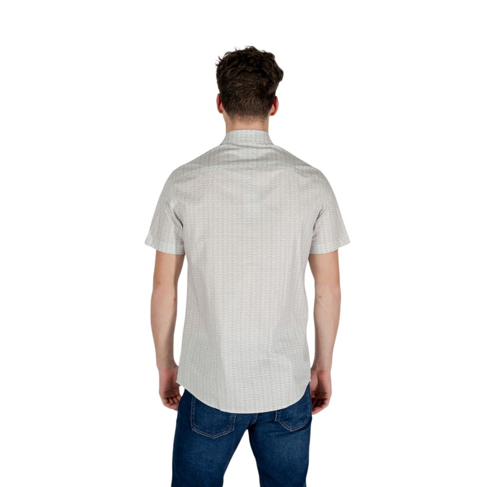 Chemise à manches courtes en coton crème Armani Exchange