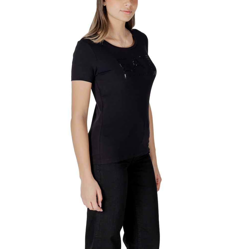 EA7 Emporio Armani Black Cotton T-Shirt