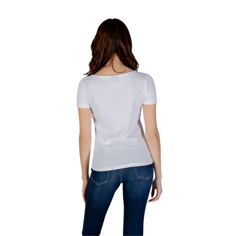 T-shirt en coton blanc EA7 Emporio Armani