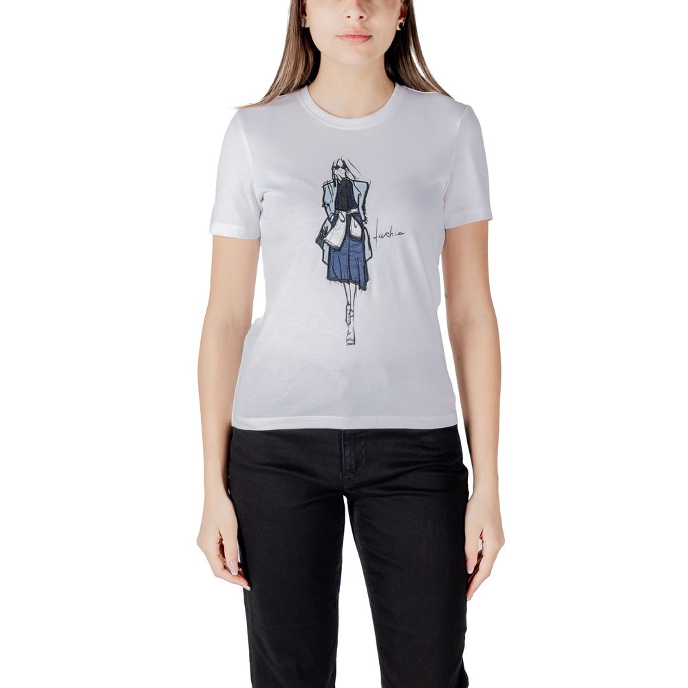 T-shirt à manches longues en coton biologique Only White