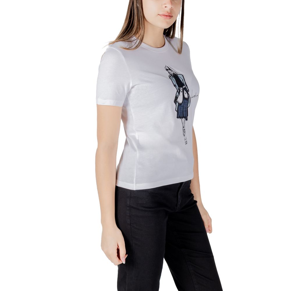 T-shirt à manches longues en coton biologique Only White
