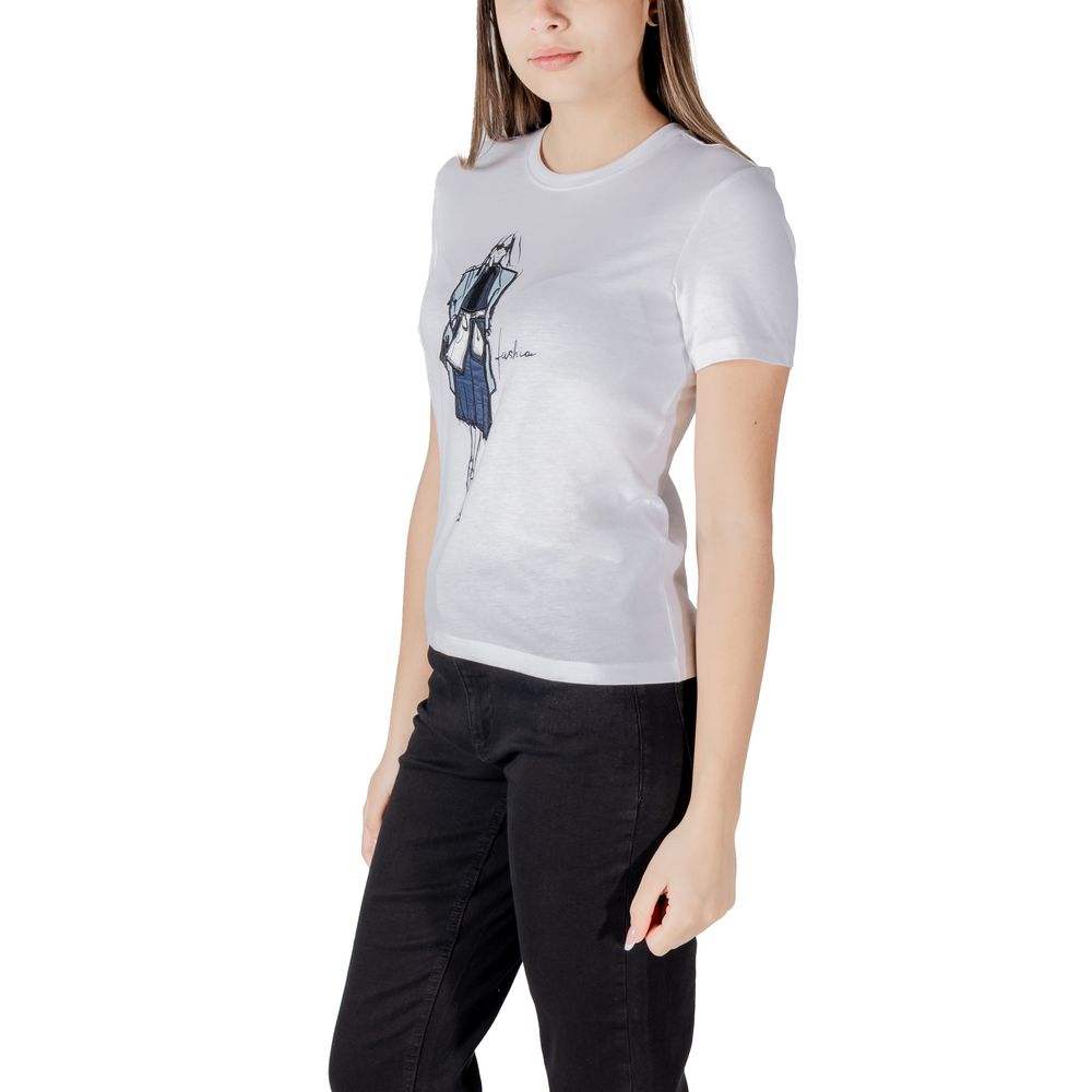 T-shirt à manches longues en coton biologique Only White
