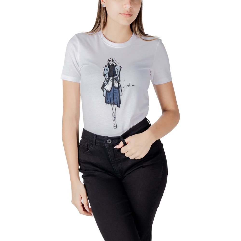 T-shirt à manches longues en coton biologique Only White