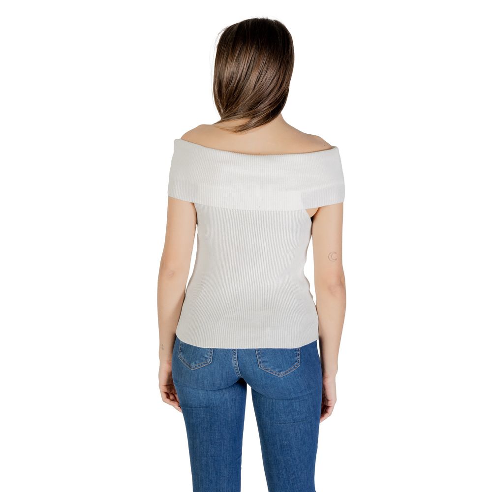 Only White Polyester T-Shirt
